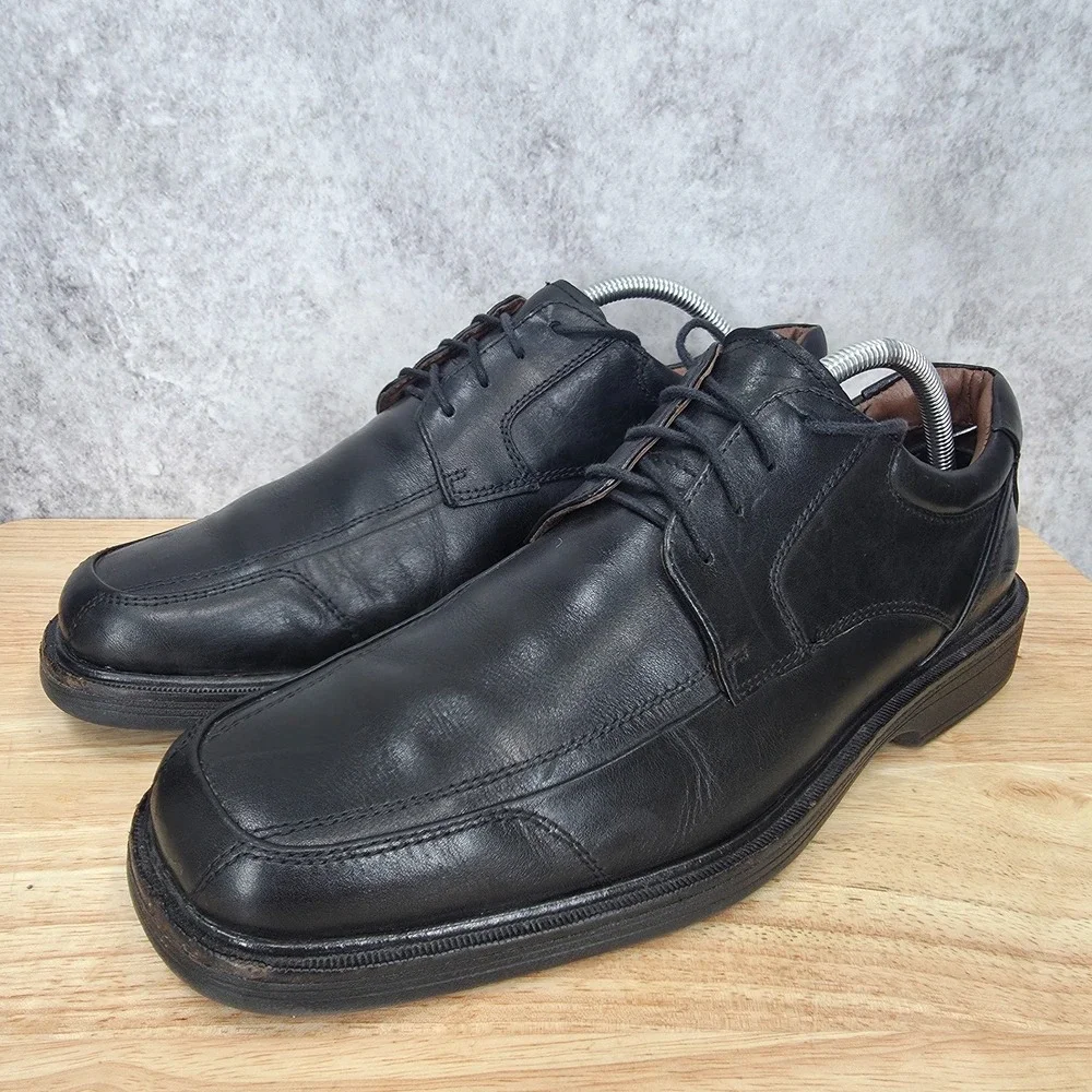 Johnston Murphy XC4 Oxford Shoes Mens 9.5 Pattison Black Sheepskin Leather Derby